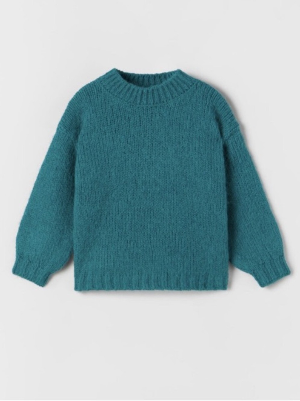 🫐3/$30 Zara Teal Cozy Chunky Crewneck Sweater size 3-4Y